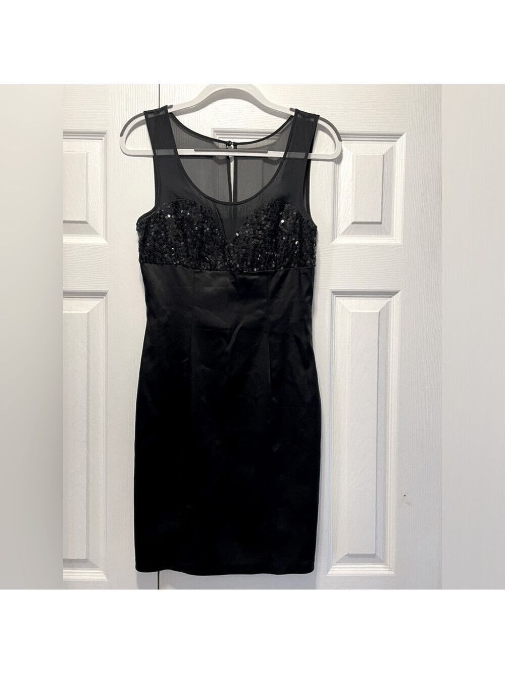 Betsey Johnson Black Silk and Sequins dress sleeveless size 8